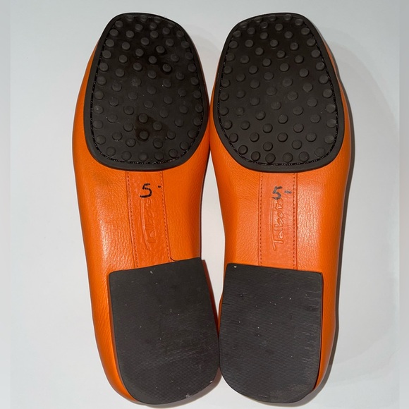 Talbots Orange Leather Loafers Size 8.5 - Picture 9 of 9